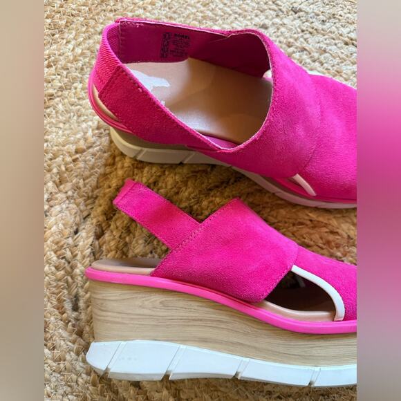 Sorel Women’s 9.5 Sandals Joannie lll Slingback Fizz Chalk Fuschia Wedge Pink - Picture 2 of 10